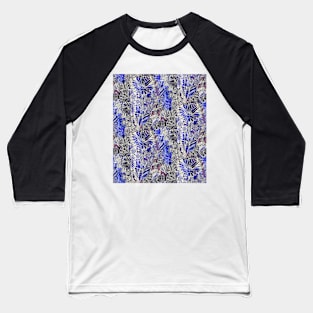 Cobalt Blue Floral Baseball T-Shirt